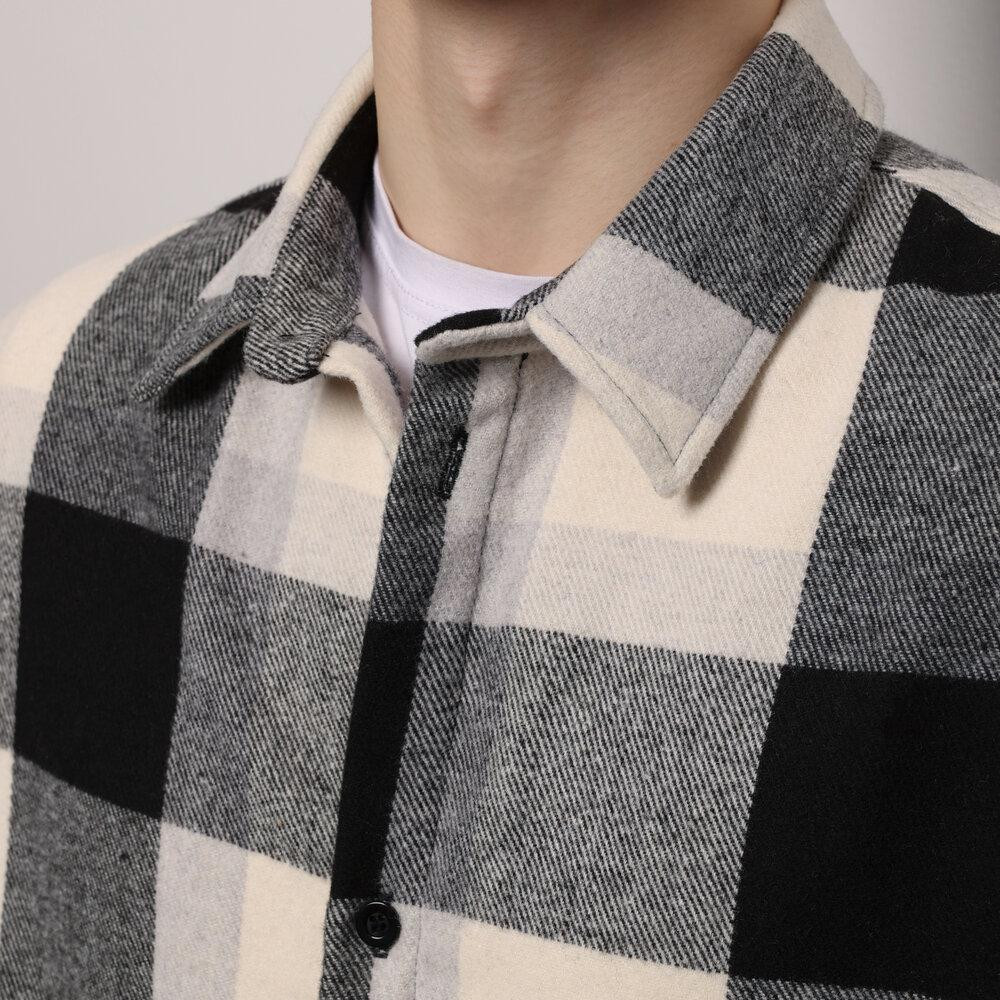 Рубашка в клетку черно-белая. Мужская рубашка Pobedov Tartan в клетку черно-белая Киев - изображение 5