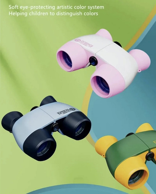 Іграшковий бінокль для дітей 90 на 105 мм сіро-чорний Київ - фото 8