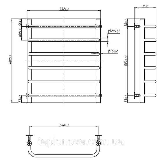 Полотенцесушитель Симфония 500х600 Черновцы
