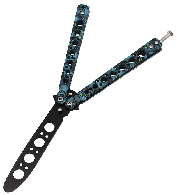 Ніж метелик Тренувальний Skall 301-3 Blue Дніпро - фото 1