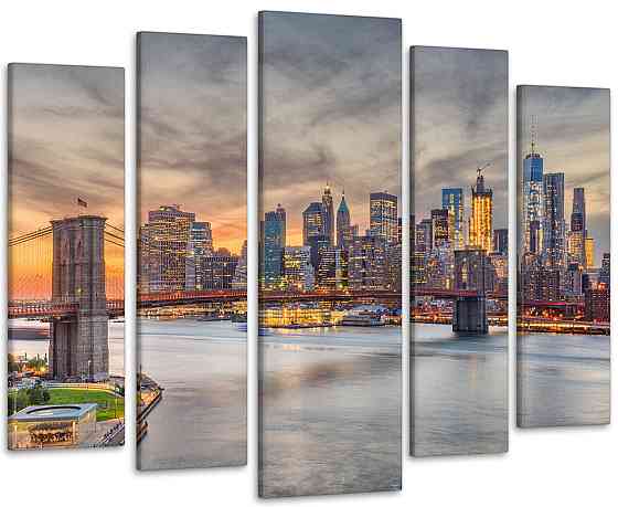 Модульна картина Місто Вогні Art-81_5 ( 80х118см ) Київ