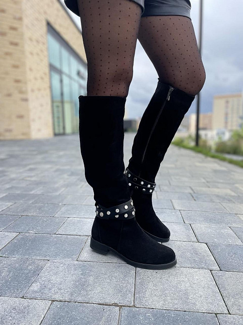 Nivelle Жіночі чоботи зимові з натуральної замші чорні / Чоботи замшеві 5466/2517 р. 37-40 Коломыя - изображение 9