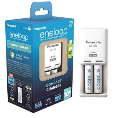 Зарядное устройство для аккумуляторов Panasonic Compact Charger + Eneloop 2AA 2000 mAh (K-KJ50MCD20E) Винница