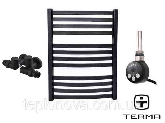 Комбинированный Полотенцесушитель Черный Плоский 710х500 Terma Dorota Черновцы