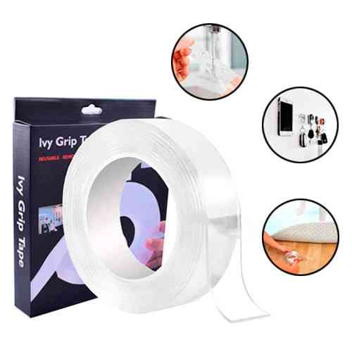 Двостороння клейка стрічка Ivy Grip Tape 1м х 3см багаторазова гелева Київ
