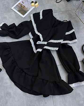 Женское романтичное платье с длинным рукавом костюмка + кружево Одесса