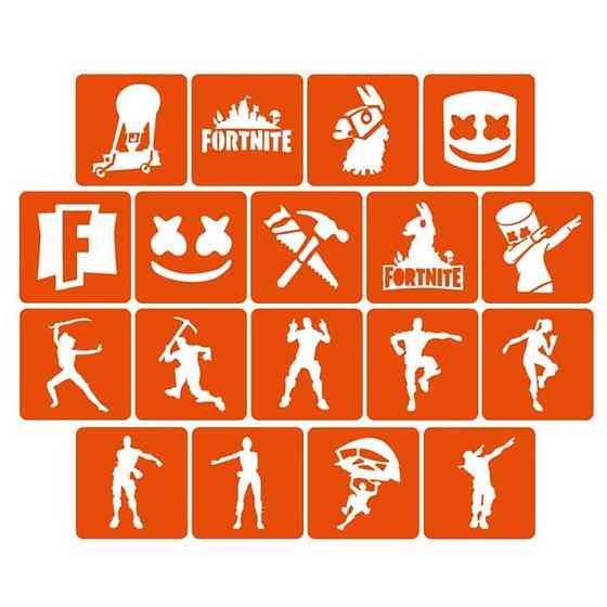 Набір трафаретів для біо-тату "Fortnite" Fortnite_5x5_18_1 Вінниця