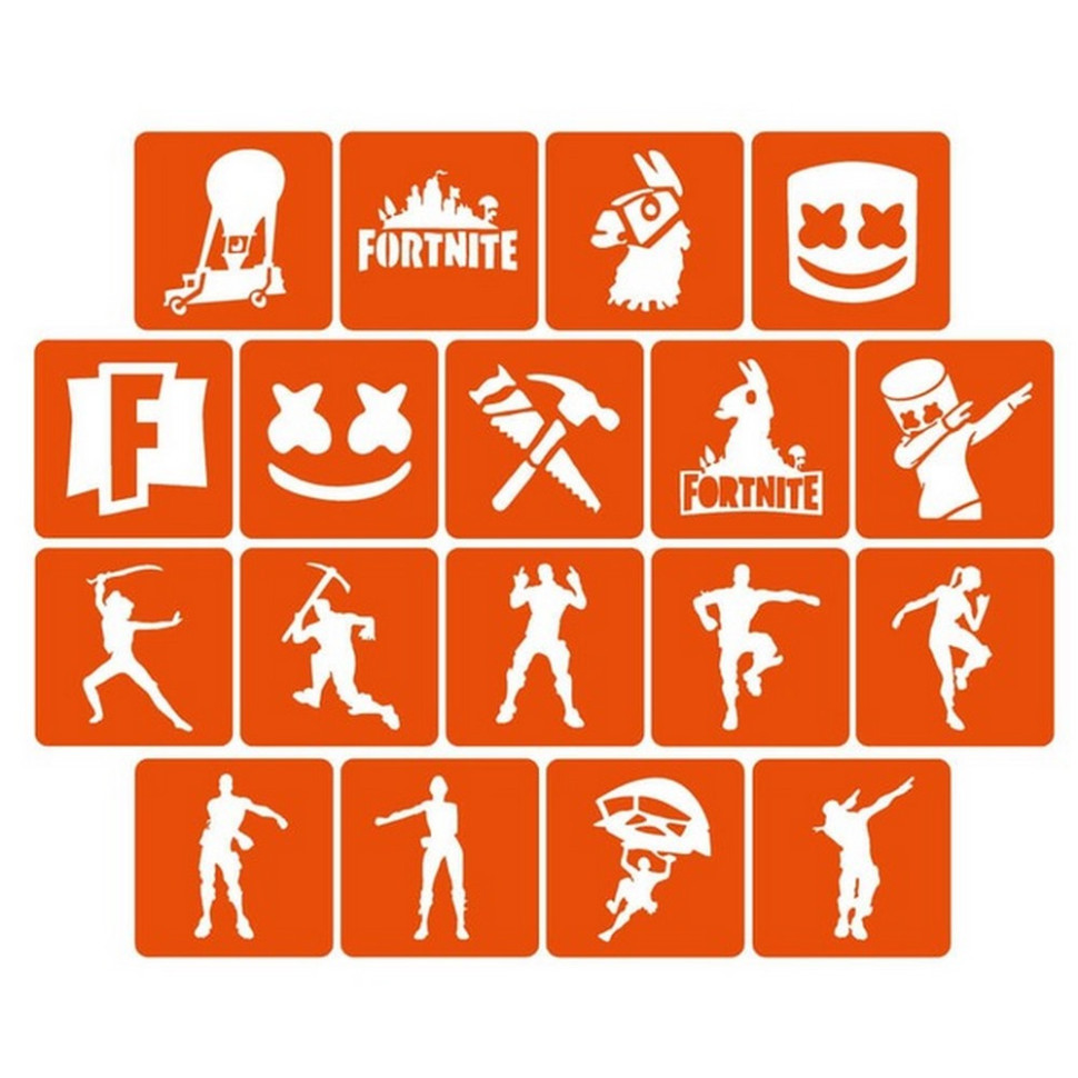 Набір трафаретів для біо-тату "Fortnite" Fortnite_5x5_18_1 Вінниця - фото 1