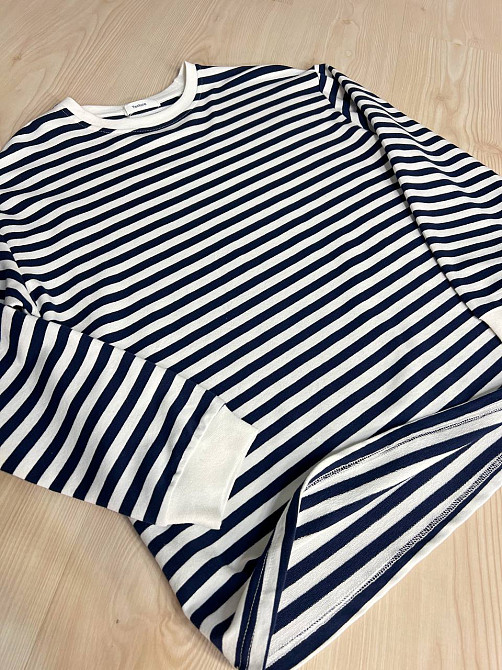 Лонгслів жіночий TEXTURE 1255 реглан смугастий трикотажний оверсайз крій, темно-синій, one size Київ - фото 16