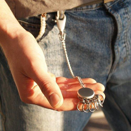 Брелок с карабином Troika с цепочкой и шестью кольцами Серебристый Киев - изображение 2