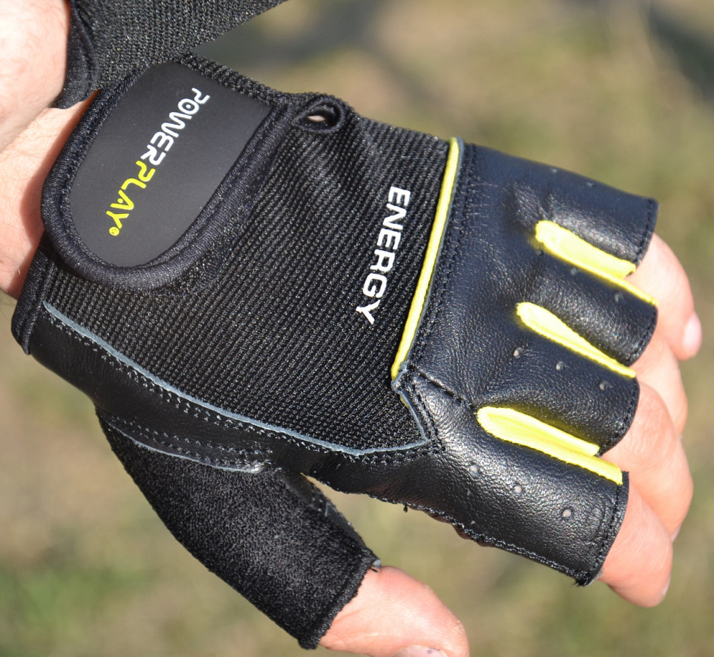 Рукавички для фітнесу PowerPlay 9058 Energy чорно-жовті M Кам'янське - фото 8