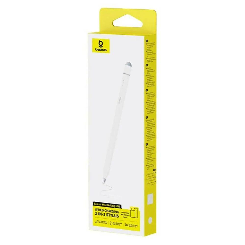 Стилус Baseus Wise Writing HN1 Universal Version Wired Charging 2-in-1 Stylus For HUAWEI/XIAOMI Moon White (With Type-C Cable*1 Одеса - фото 2