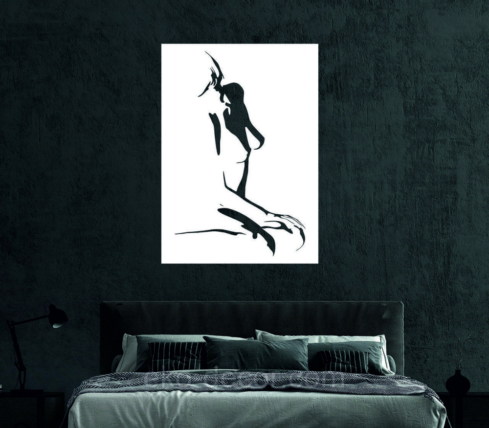 Декоративное настенное Панно «Силуэт женщины», Декор на стену 90*64 см, Белый Киев - изображение 5