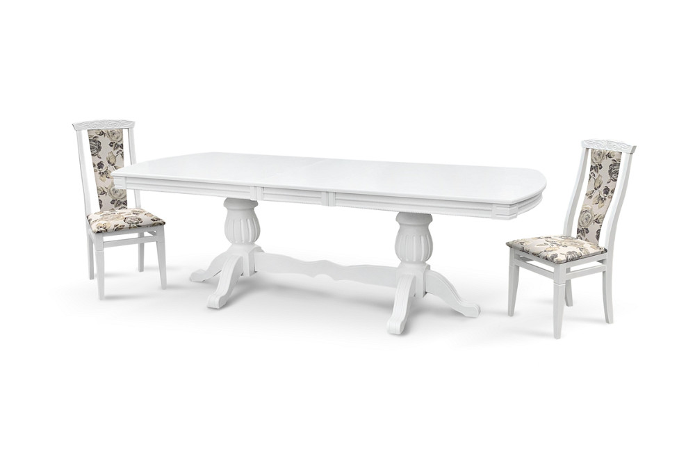 Стіл обідній Цезарь 200(+40)*100, білий Київ - фото 1