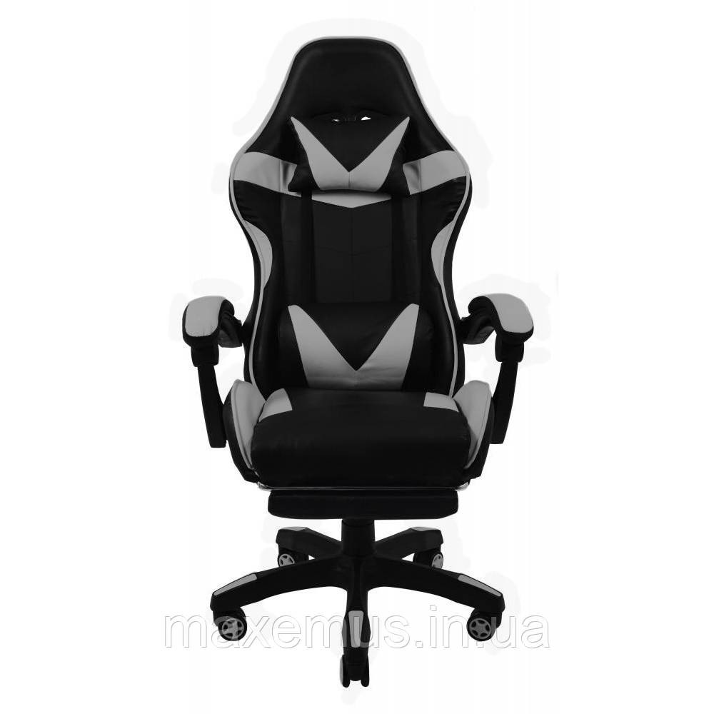 Кресло геймерское раскладное B 810 с системой качания с подставкой для ног геймерский стул компьютерный серый Мостиська - фото 3