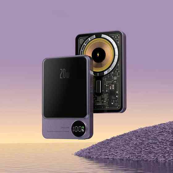 Повербанк Q9 10000 mAh прозорий (MagSafe) - Фіолетовий Київ