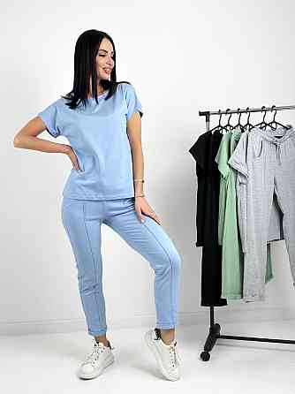 Літній прогулянковий костюм трикотажний "Saimon" оптом | Норма і батал Київ