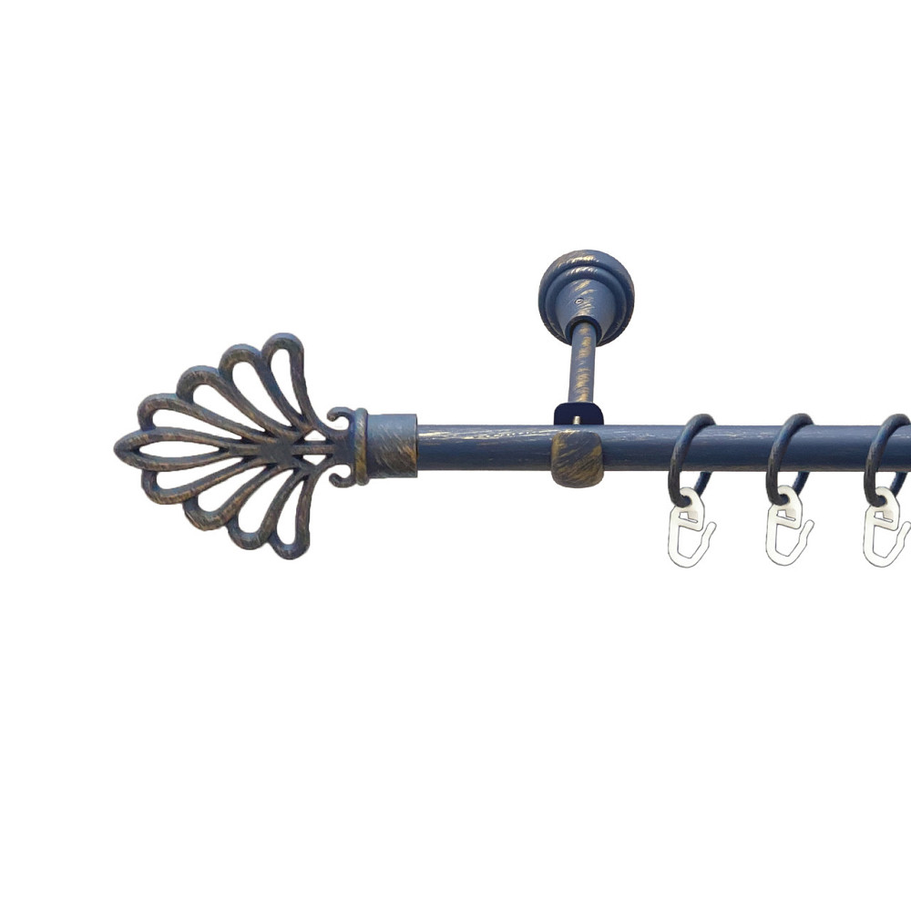 Карниз Orvit Модерн металевий однорядний відкритий Блакить Золота 16 мм 200 см (00-00009151) Львів - фото 1