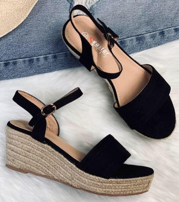 Жіночі Сандалії Босоніжки на Танкетці Платформа Чорні Літні (розміри: 37,38,39,40) — 32 Дніпро - фото 7