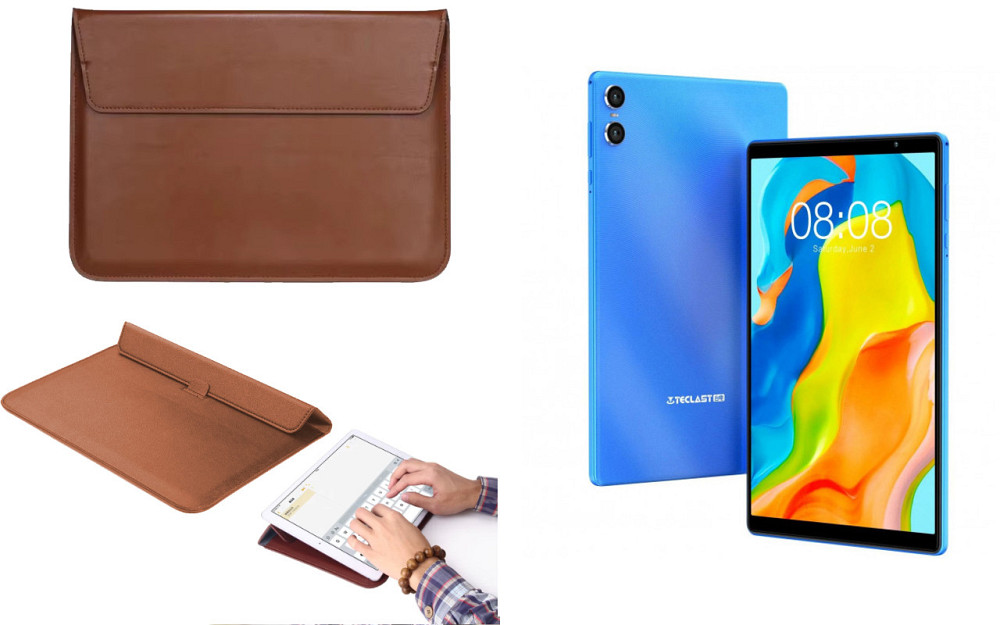 Чехол-конверт VitoCase для Teclast P26T, с функцией подставки для планшета Коричневый Киев - изображение 1
