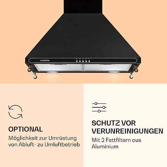 Вытяжка Victoria 60 см ретро-дизайн 644,5 м³/ч 2 светодиодные лампы черный (Германия, читать описание) Ровно