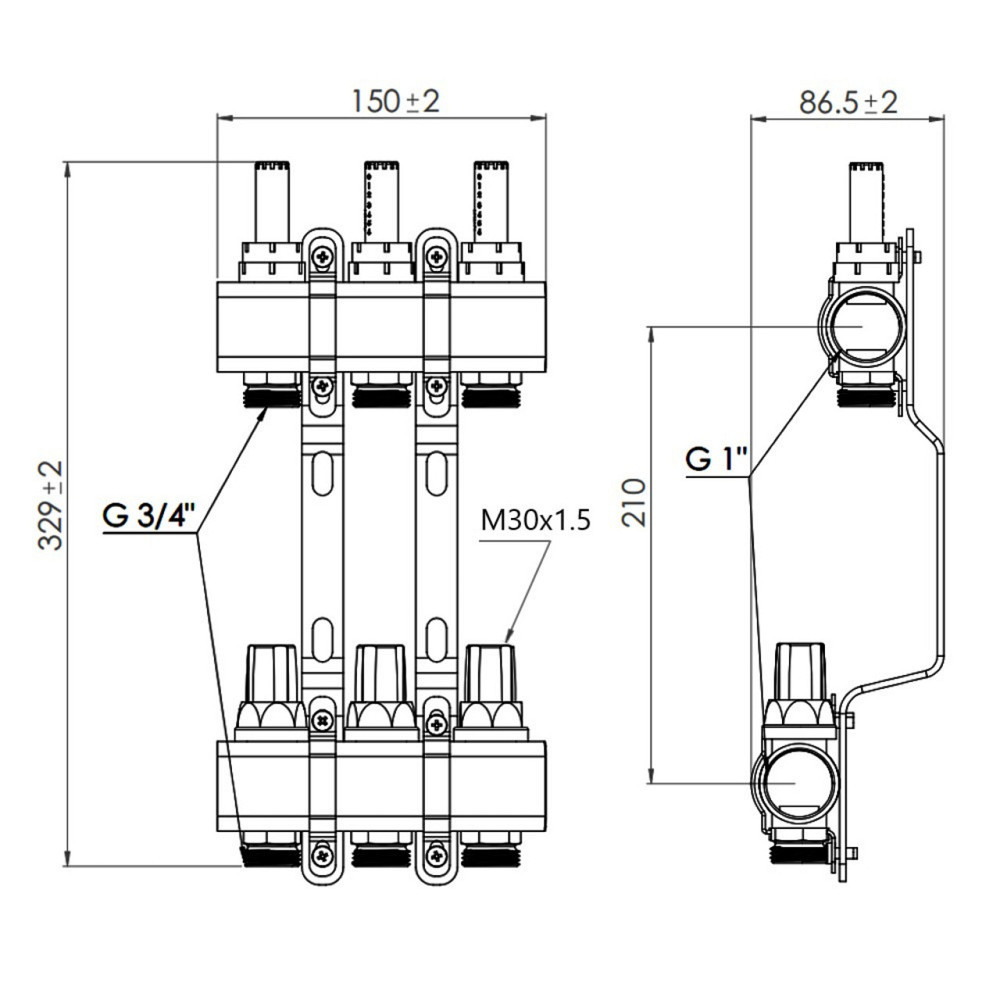 Колектор із витратами Thermo Alliance Forte 1" 3 виходи SF001W3 Київ - фото 15