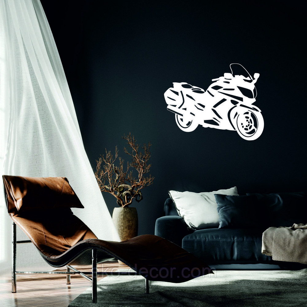 Декоративное настенное Панно «Мотоцыкл» Декор на стену 50*38 см, Белый Киев - изображение 1