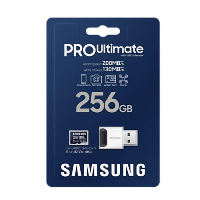 Карта пам&apos;яті Samsung 256GB microSDXC class 10 UHS-I U3 V30 A2 Pro Ultimate (MB-MY256SB/WW) Вінниця - фото 6