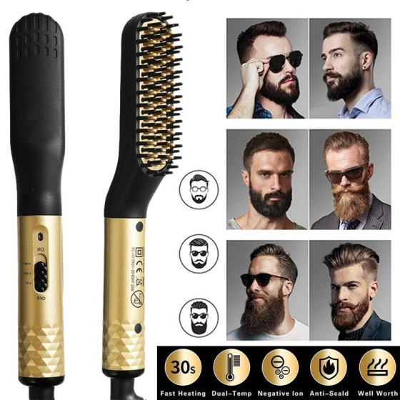 Керамический выпрямитель для бороды и волос 2 в 1 Beard & Hair Straightener 35 Вт, расческа-выпрямитель, 3 температурных режима Киев