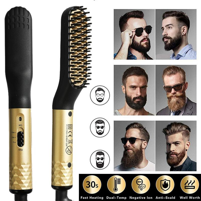 Керамический выпрямитель для бороды и волос 2 в 1 Beard & Hair Straightener 35 Вт, расческа-выпрямитель, 3 температурных режима Киев - изображение 5