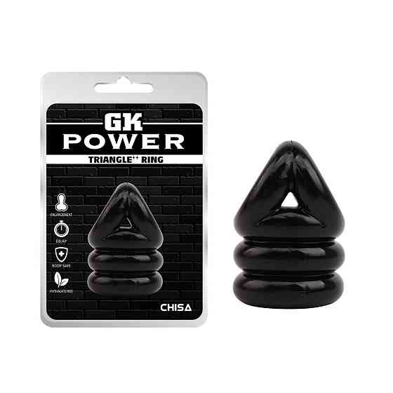 Эрекционное кольцо Chisa GK Power Triangle++ Ring с утяжкой на мошонку, черное Sex Aura Киев