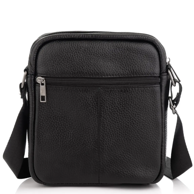 Сумка чоловіча через плече шкіряна чорна Tiding Bag IT-73302 Кам'янське - фото 7