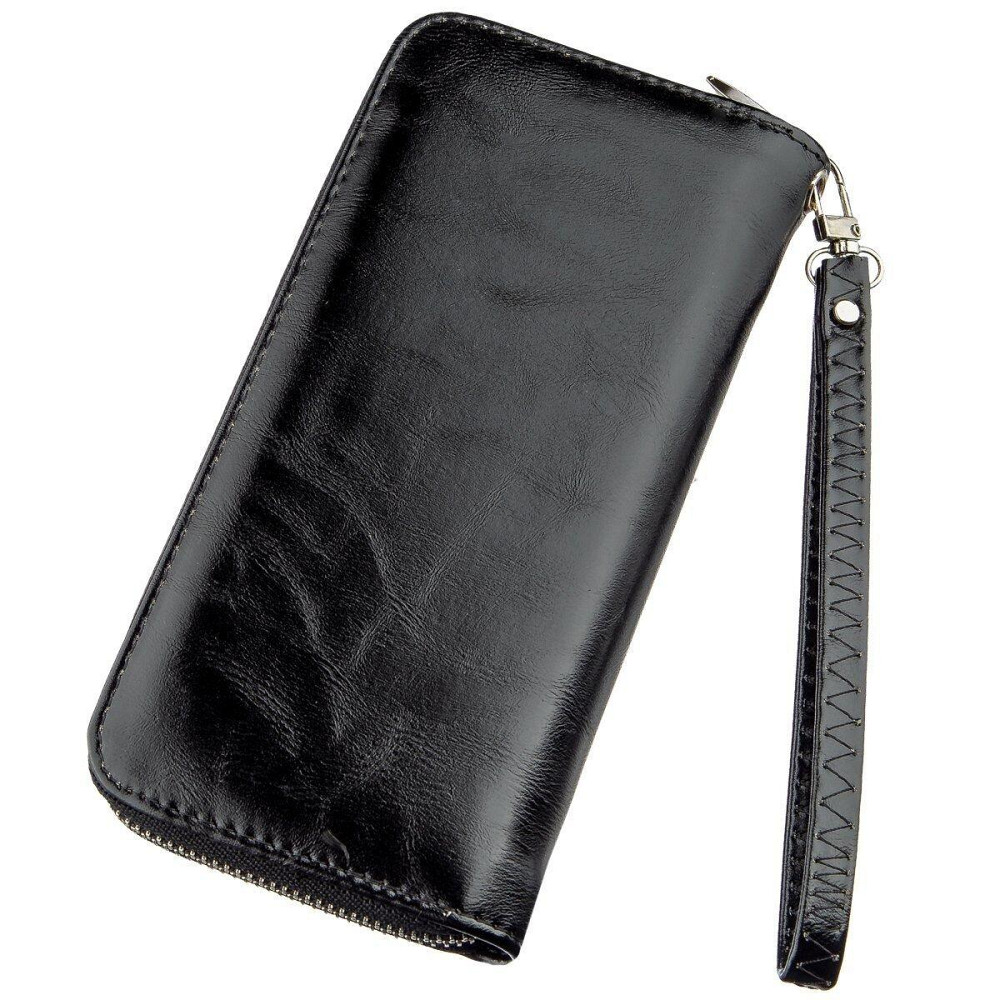 Гаманець жіночий на одну блискавку з екокожі гладкий KIVI 19040 Чорний Київ - фото 4