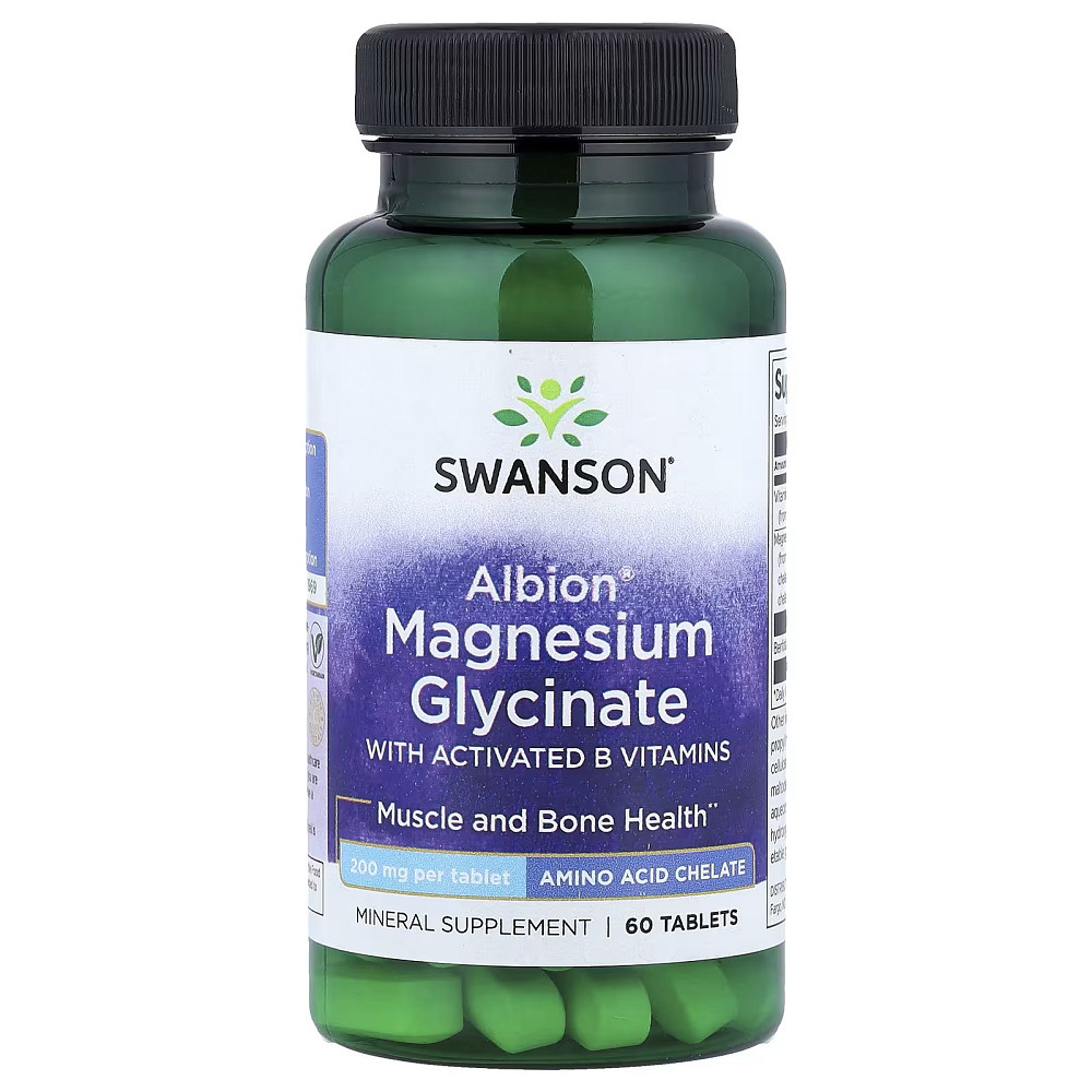Albion® Magnesium Glycinate with Activated B Vitamins, 60 Tablets Луцьк - фото 1