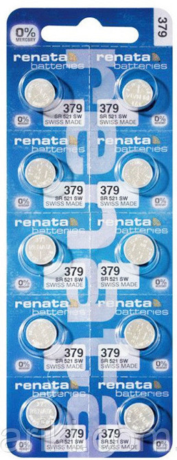 Батарейки-таблетки Renata 379 / SR521 / 10 шт. на блістері Дніпро - фото 3