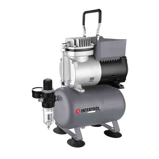Компресор безмасляний, 3 л, 0,3 кВт, 220 В, 3,2 атм, 45 л/хв, 80 дБ INTERTOOL PT-0001 Київ