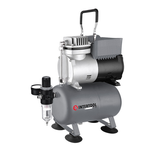 Компресор безмасляний, 3 л, 0,3 кВт, 220 В, 3,2 атм, 45 л/хв, 80 дБ INTERTOOL PT-0001 Киев - изображение 1