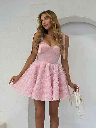 Жіноче стильне вечірнє мініплаття з тканини атлас Рожевий, 42 Одеса
