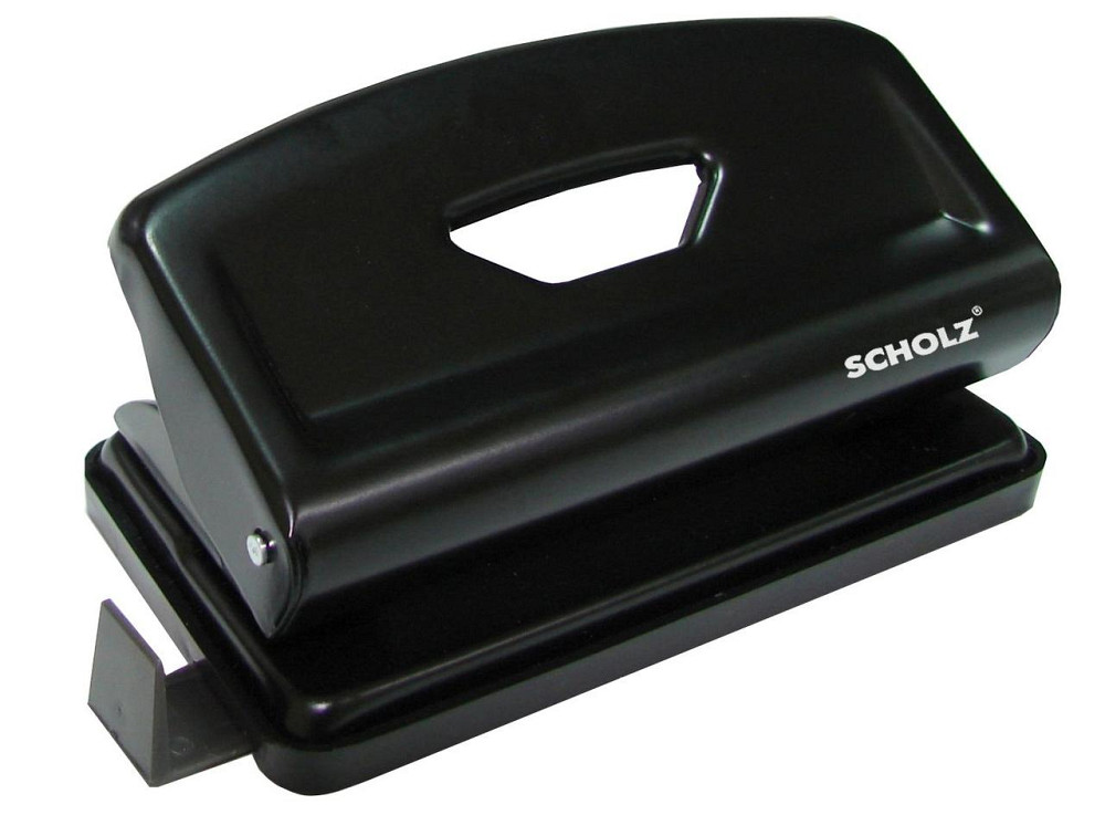 Діркопробивач металевий 12 арк. "Scholz" з лінійкою 8 см. чорний, 4326-09SCH, шт Київ - фото 1