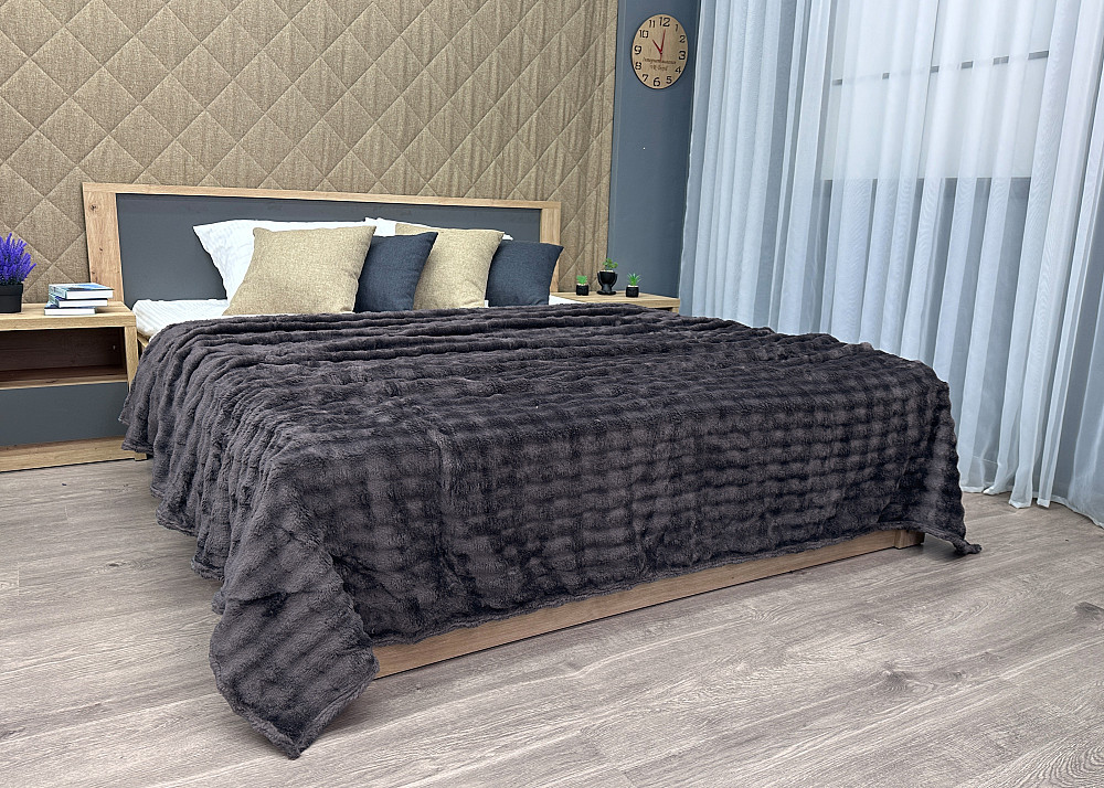 Плед-покривало 200х230 см (+-5см) Soft Night Графітовий (87-133) Київ - фото 2