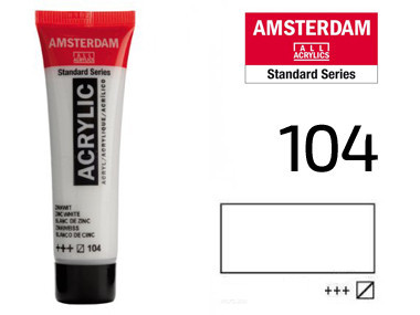 Краска акриловая AMSTERDAM (104) Белая цинковые 20 мл Royal Talens Киев - изображение 2