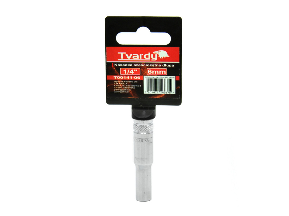 Головка "Tvardy" хром-ванадієва (Cr-V) 1/4"  6-гранна х 50 мм (подовжена)  6 мм Киев - изображение 2