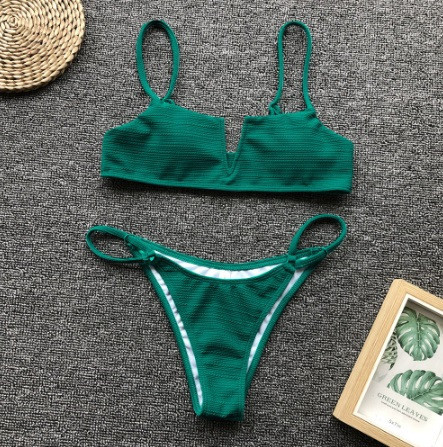 Жіночий купальник з топом S зелений Київ - фото 4