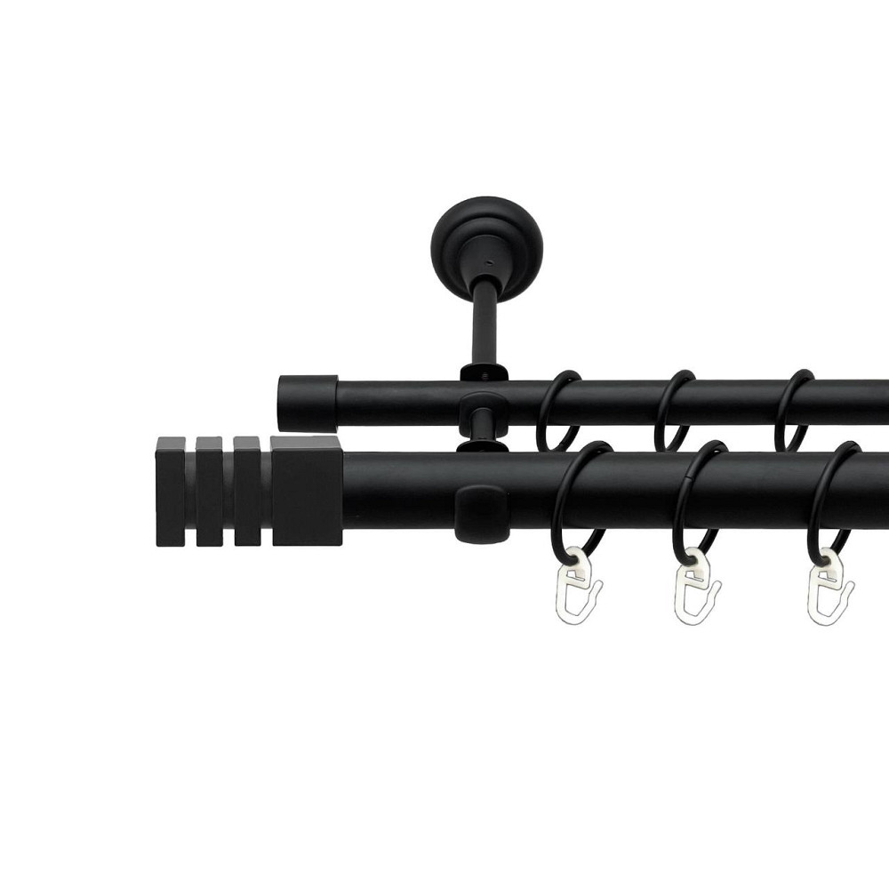 Карниз Orvit Акорда металевий дворядний відкритий гладка труба кільце металеве Чорний Оксамит 25\16 мм 300 см Львов - изображение 1