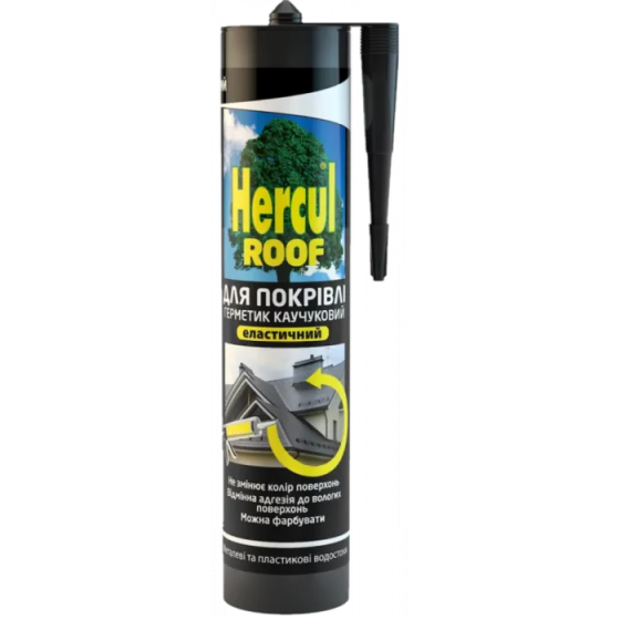 Герметик-клей каучуковий для покрівлі прозорий 280 мл HERCUL Харків