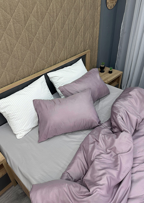 Комплект постельного белья, Decorator Nirvana Двуспальный 180х215 лиловый с серым (88-029) Киев - изображение 8