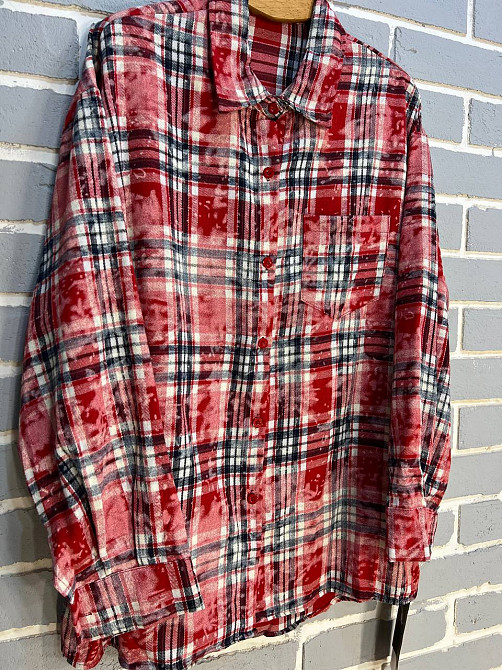Сорочка жіноча A-N 2775 картата варена в клітинку оверсайз коттон one size, червоний, one size Київ - фото 7