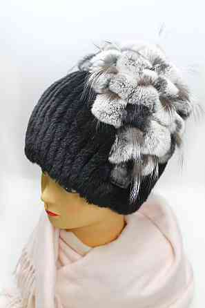 Меховая шапка женская водопад Rex Кристина Черный Харьков