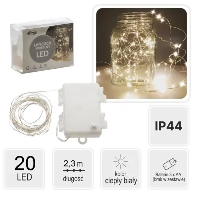 Гирлянда Chomik Струна 2.3 м 20 LED Теплый белый (5900779802636) Вінниця