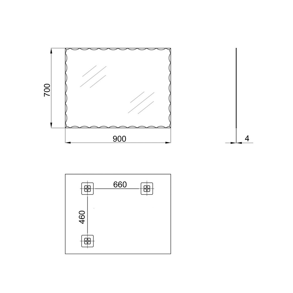 Дзеркало Lidz Wawel 140.07.12 (2) 700х900 настінне прямокутне LD78WA7090 Київ - фото 2
